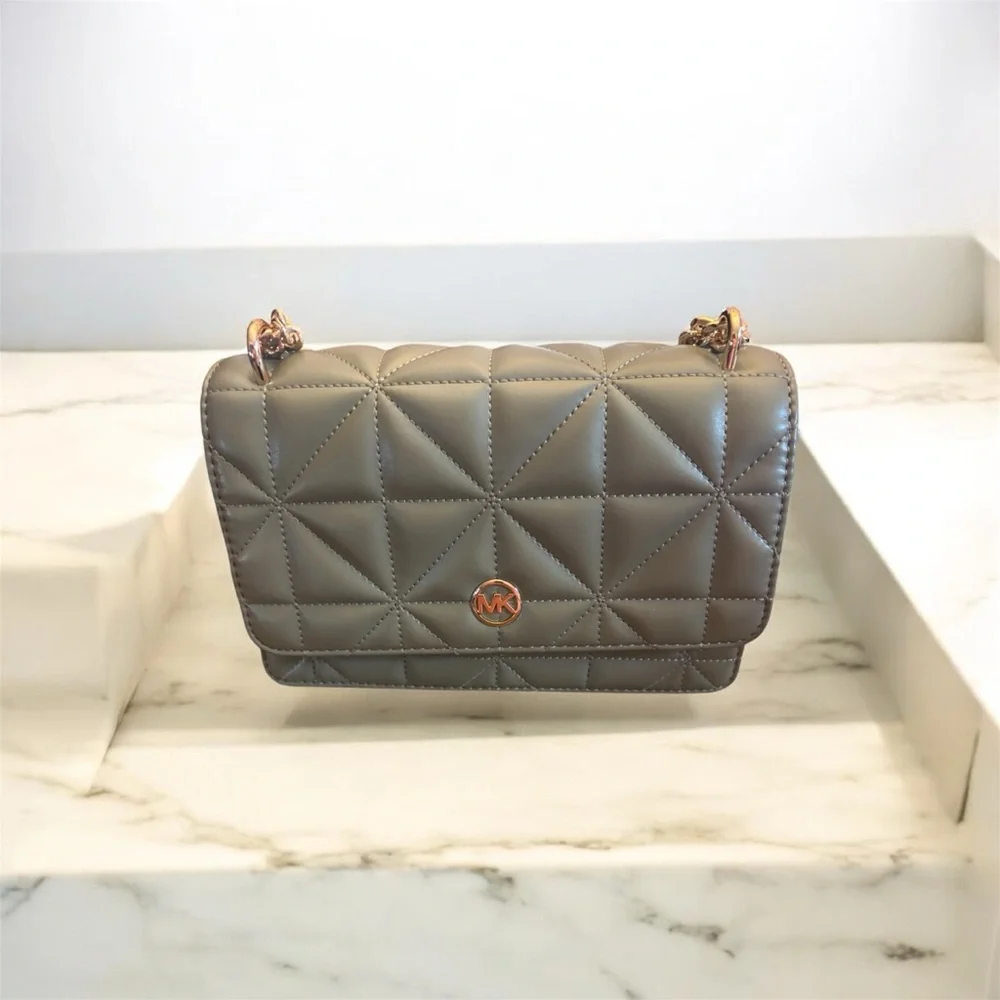 Michael Kors Olive Green Quilted Shoulder Bag - Picture 1 of 7